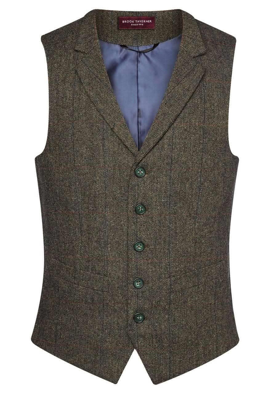 Memphis Mens Waistcoat Mens Waistcoat Brook Taverner Green/Blue S