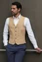 George Mens Tailored Fit Waistcoat Mens Waistcoat Brook Taverner Sand XS