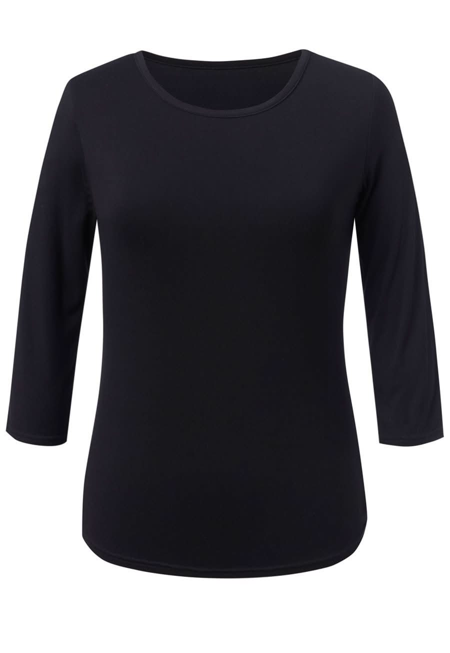 Mira Ladies Round Neck Top Undersuit Top Brook Taverner Black XS