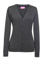 Augusta Ladies V-Neck Cardigan Womens Knitwear Brook Taverner Charcoal XS