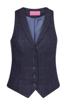 Nashville Ladies Waistcoat Ladies Waistcoat Brook Taverner Navy Check XS