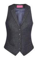 Nashville Ladies Waistcoat Ladies Waistcoat Brook Taverner Charcoal Herringbone XS