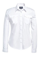 Athena Ladies Long Sleeve Pilot Shirt Womens Long Sleeve Shirts Brook Taverner White 4