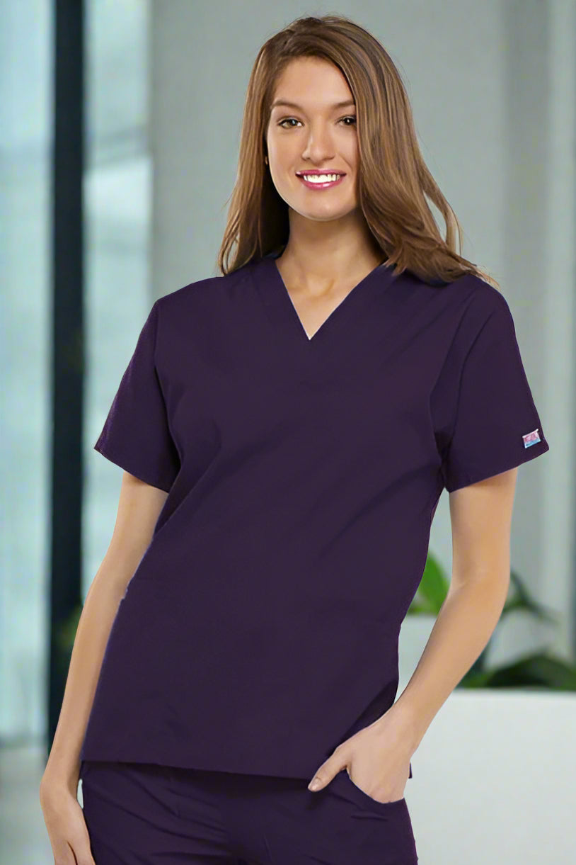 4700: Aubergine Cherokee Ladies Scrub Top Ladies Scrub Top Cherokee Originals XXS