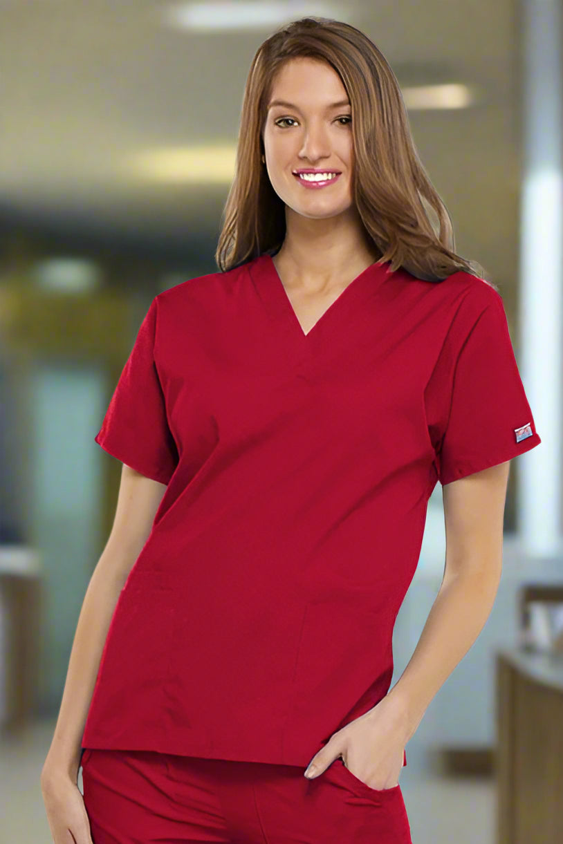 4700: Red Cherokee Ladies Scrub Top Ladies Scrub Top Cherokee Originals XXS