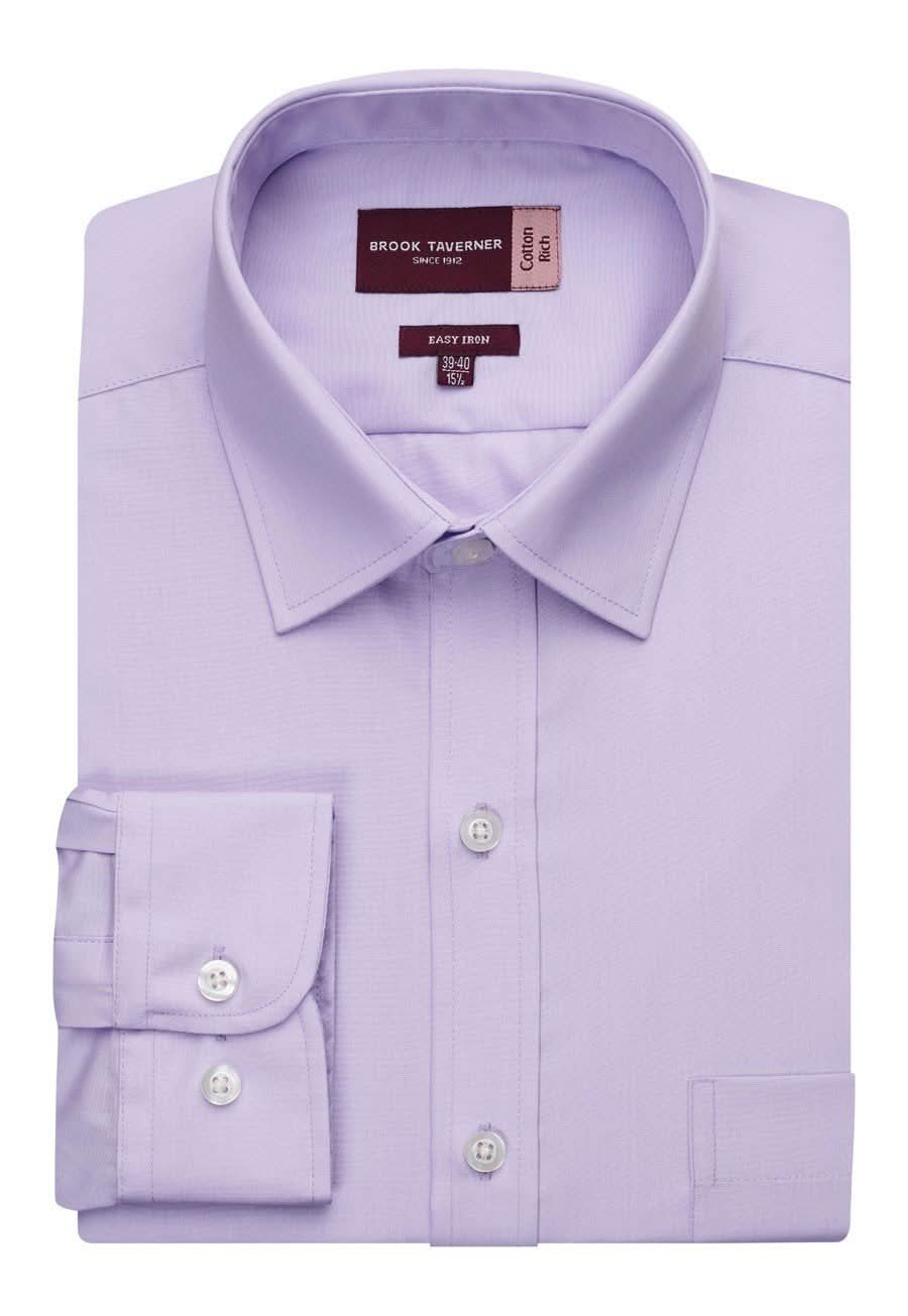 Rapino Mens Classic Fit Shirt Mens Long Sleeve Shirts Brook Taverner Lilac 14.5"