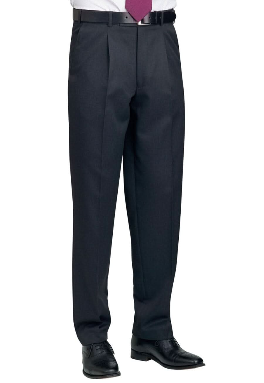 Delta Single Pleat Mens Suit Trouser Mens Suit Trouser Brook Taverner Charcoal 28 Short