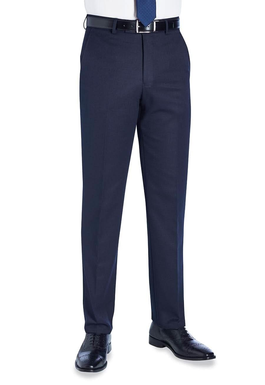 Apollo Flat Front Mens Suit Trouser Mens Suit Trouser Brook Taverner Navy 28 Short (29.5")