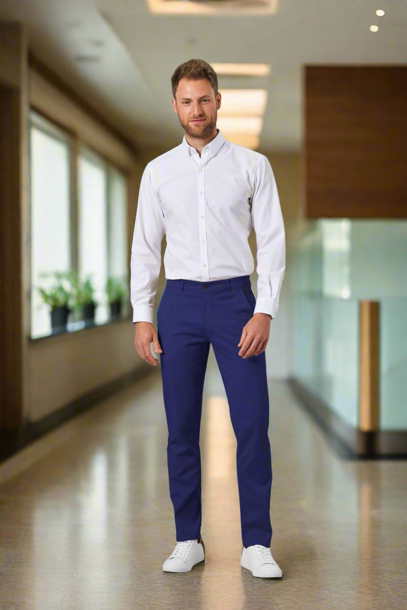 A man wearing Brook Taverner Chinos