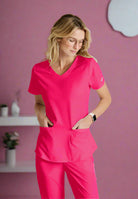 SK101: Ladies Skechers Breeze Vibrance Pink Scrub Top Ladies Scrub Top Skechers by Barco XXS