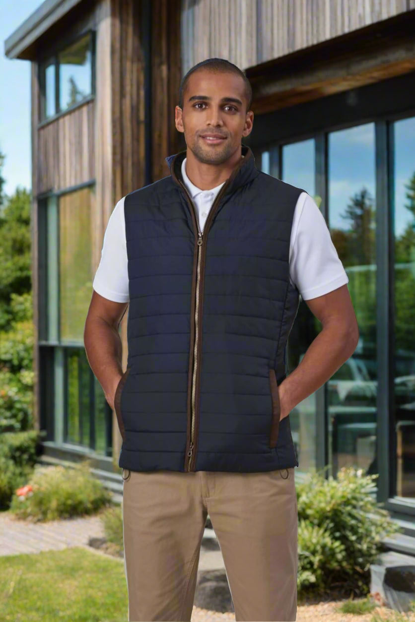 Tampa Quilted Mens Gilet Jacket Mens Bodywarmer Brook Taverner Navy XS