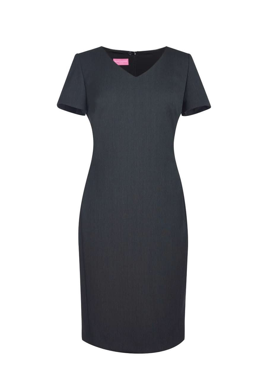 Corinthia V-Neck Dress Dresses Brook Taverner Charcoal 6 Regular