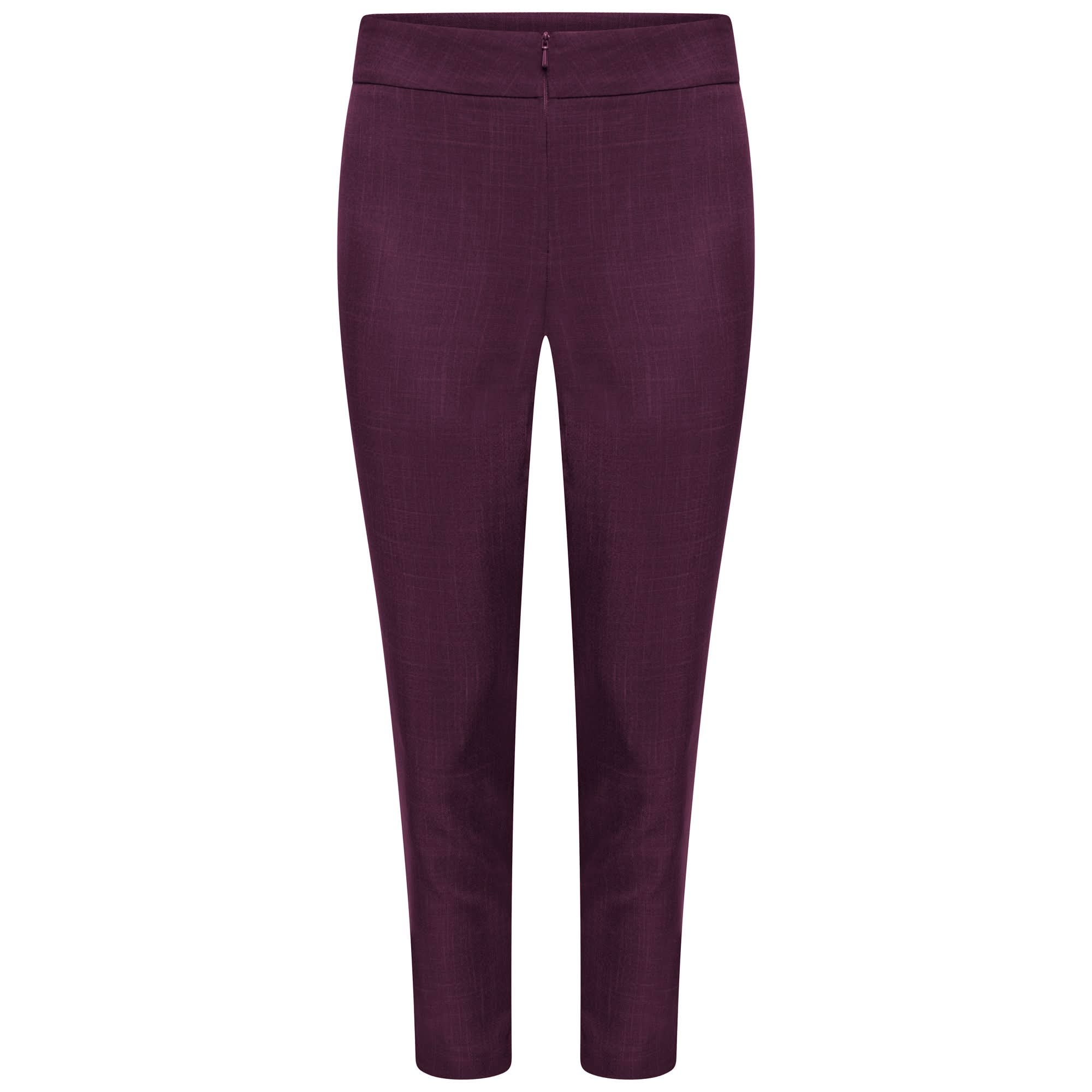 Etta Cropped Ladies Beauty Trouser Salon & Spa Trousers La Beeby Plum 6