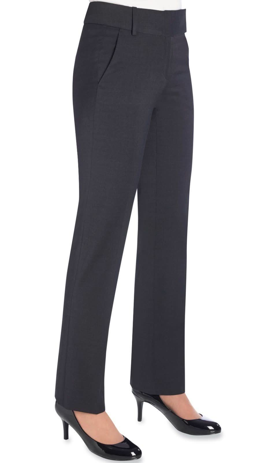 Genoa Tailored Leg Ladies Suit Trouser Ladies Suit Trouser Brook Taverner Charcoal 6 Short (27")