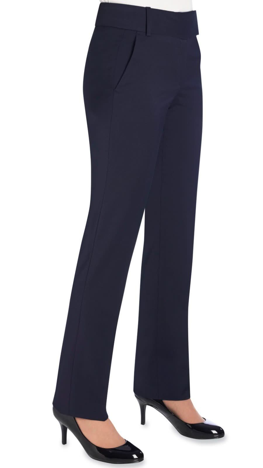 Genoa Tailored Leg Ladies Suit Trouser Ladies Suit Trouser Brook Taverner Navy 6 Short (27")