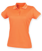 HB476: Womens Coolplus Polo Shirt Womens Polos Henbury Bright Orange XS