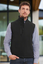 J141M: Mens Softshell Gilet Mens Bodywarmers Russell Black XS