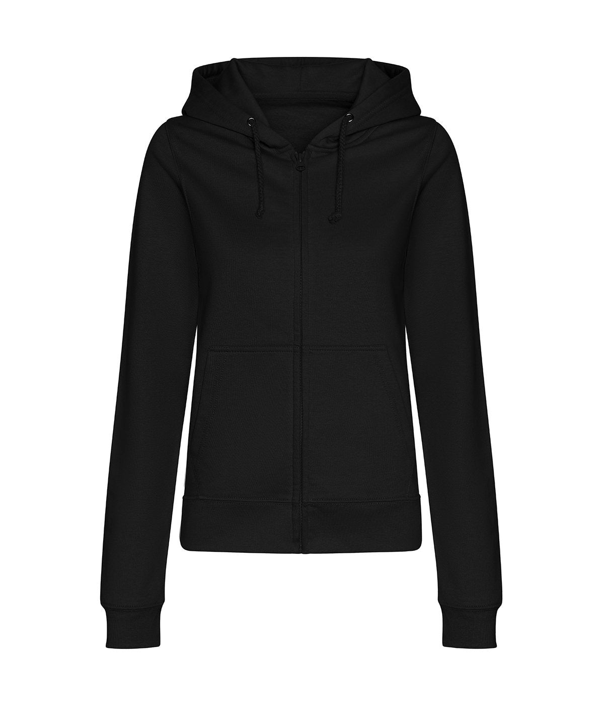 JH50F: Womens Zip Hoodie Womens Hoodies AWDis Just Hoods Deep Black XS