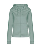 JH50F: Womens Zip Hoodie Womens Hoodies AWDis Just Hoods Dusty Green XS