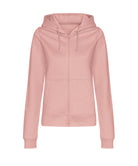 JH50F: Womens Zip Hoodie Womens Hoodies AWDis Just Hoods Dusty Pink XS