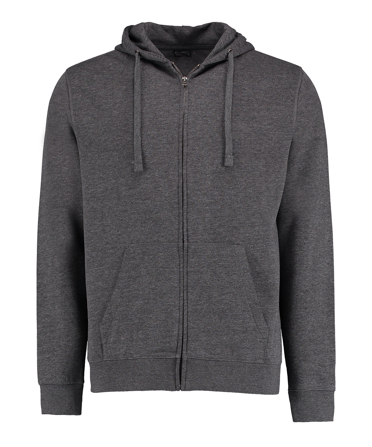 KK303: Klassic Superwash 60 Zipped Hooded Sweatshirt Mens Hoodies Kustom Kit Dark Grey Marl XS