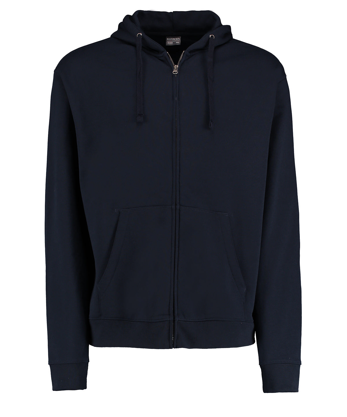 KK303: Klassic Superwash 60 Zipped Hooded Sweatshirt Mens Hoodies Kustom Kit Navy XS