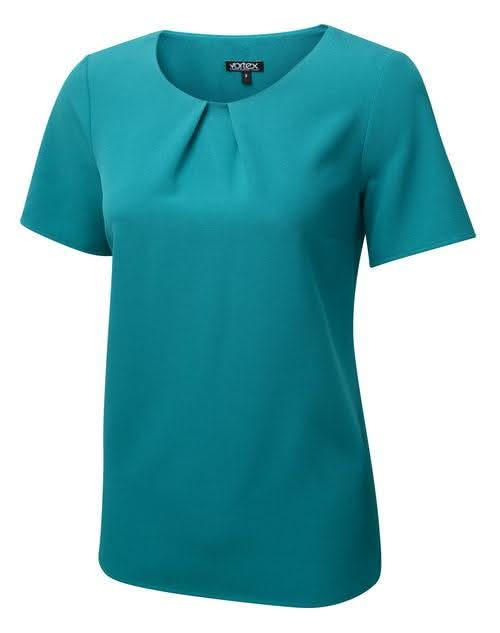 Libby Pleat Neck Blouse Blouses Vortex Designs Jade 6