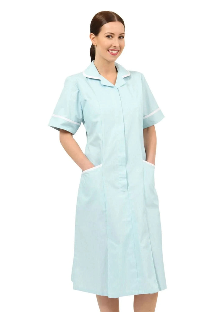 NCLD - Green/White Striped Nurse Dress - The Staff Uniform Company