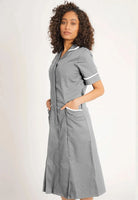 NCLD - Grey Nurse Dress (White Trim) - The Staff Uniform Company