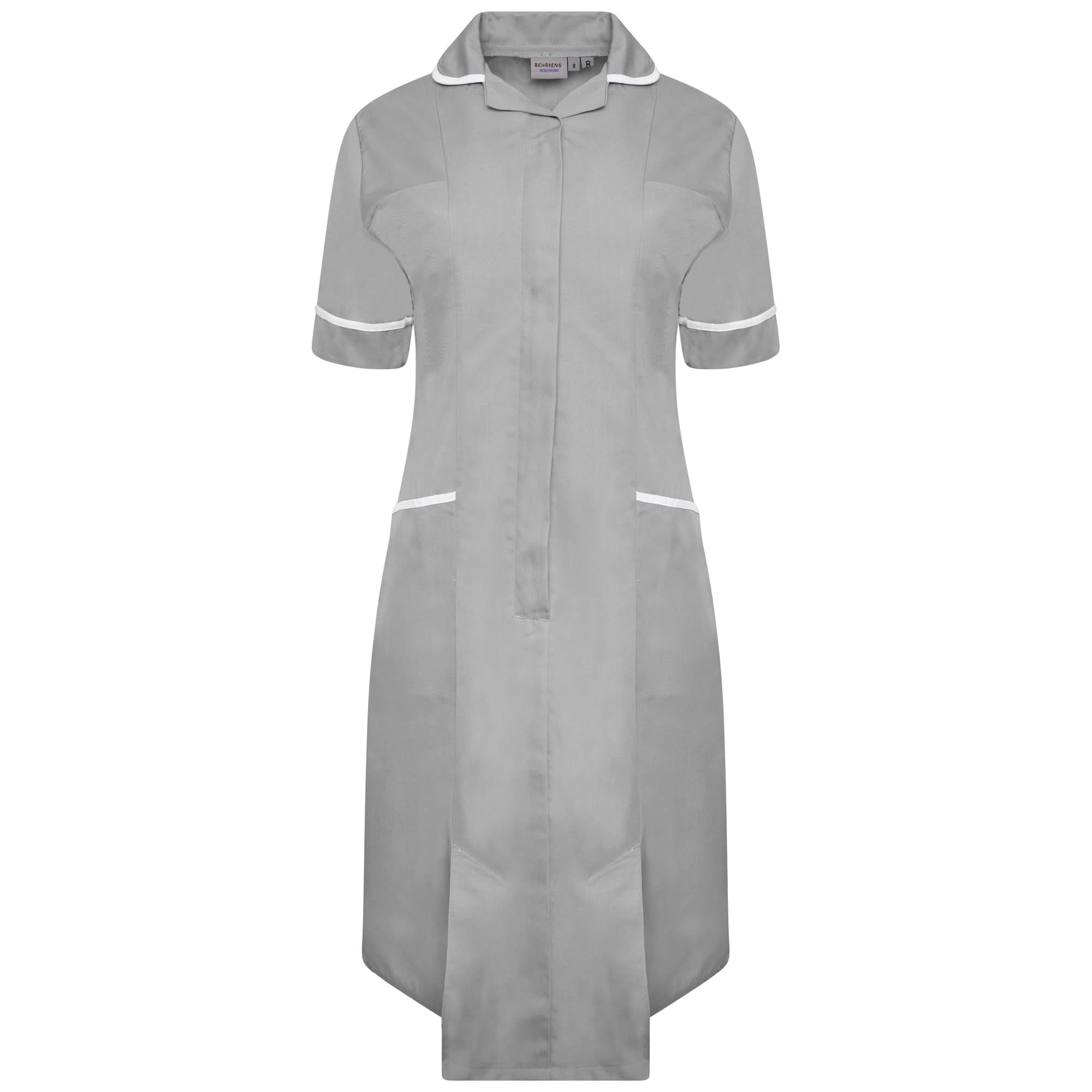 NCLD - Ladies Healthcare Dress - Grey/White - The Staff Uniform Company