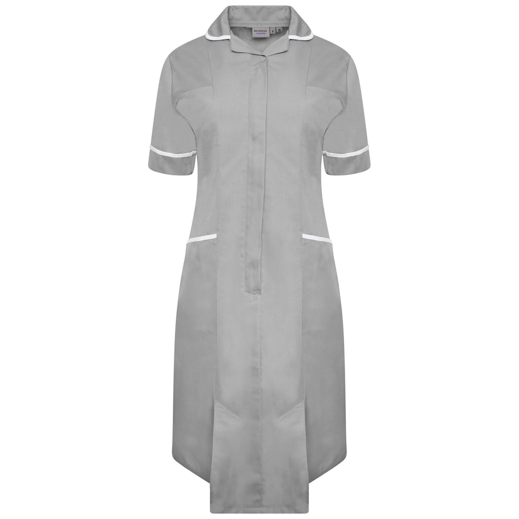 NCLD - Ladies Healthcare Dress - Grey/White - The Staff Uniform Company