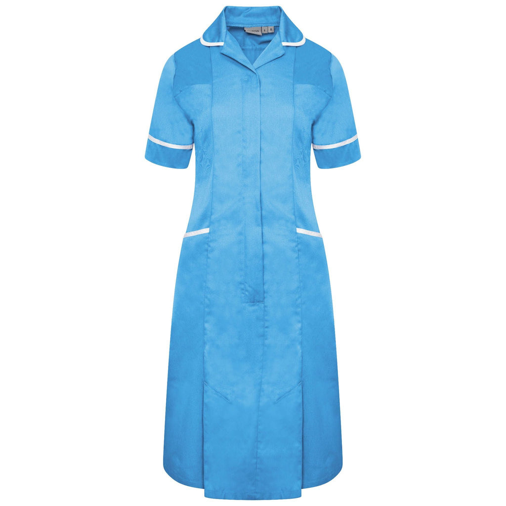 NCLD - Ladies Healthcare Dress - Hospital Blue/White - The Staff Uniform Company