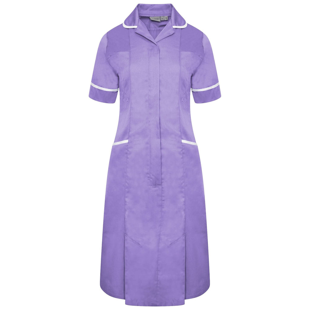 NCLD - Ladies Healthcare Dress - Lilac/White - The Staff Uniform Company