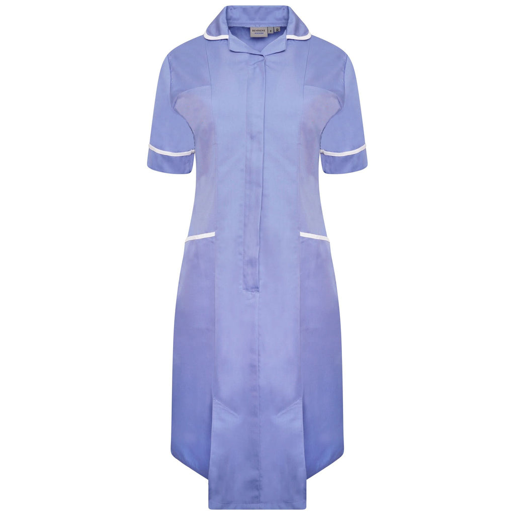 NCLD - Ladies Healthcare Dress - Metro Blue/White - The Staff Uniform Company