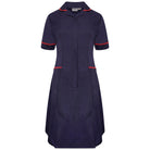 NCLD - Ladies Healthcare Dress - Navy/Red - The Staff Uniform Company