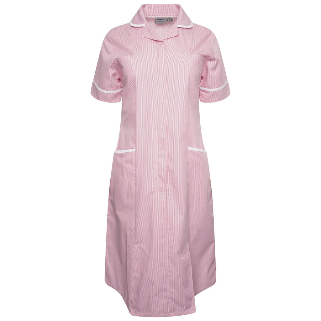 NCLD - Ladies Healthcare Dress - Pink/White Stripe - The Staff Uniform Company