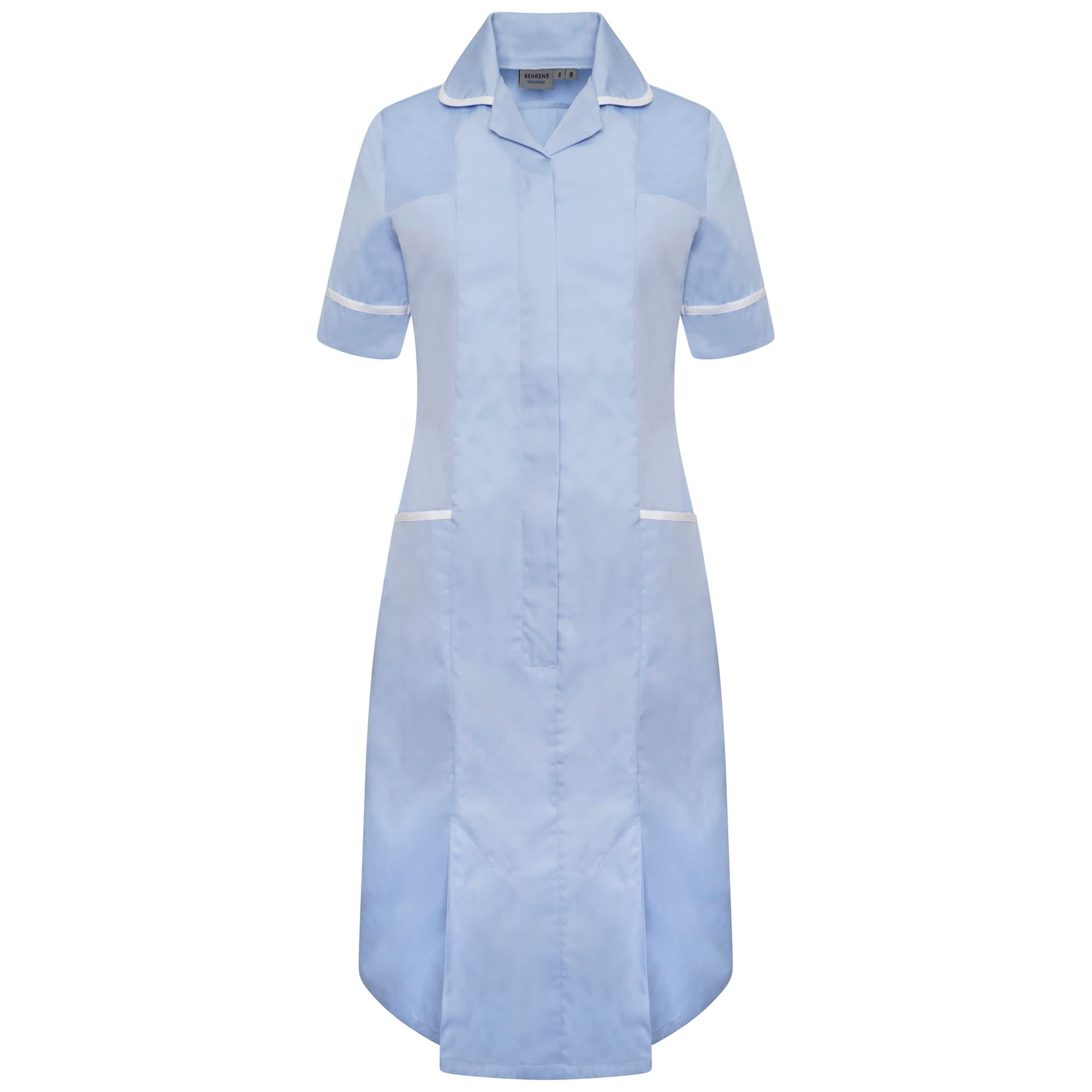 NCLD - Sky Blue Nurse Dress (White Trim) Healthcare Dress Behrens Sky Blue 6 Short