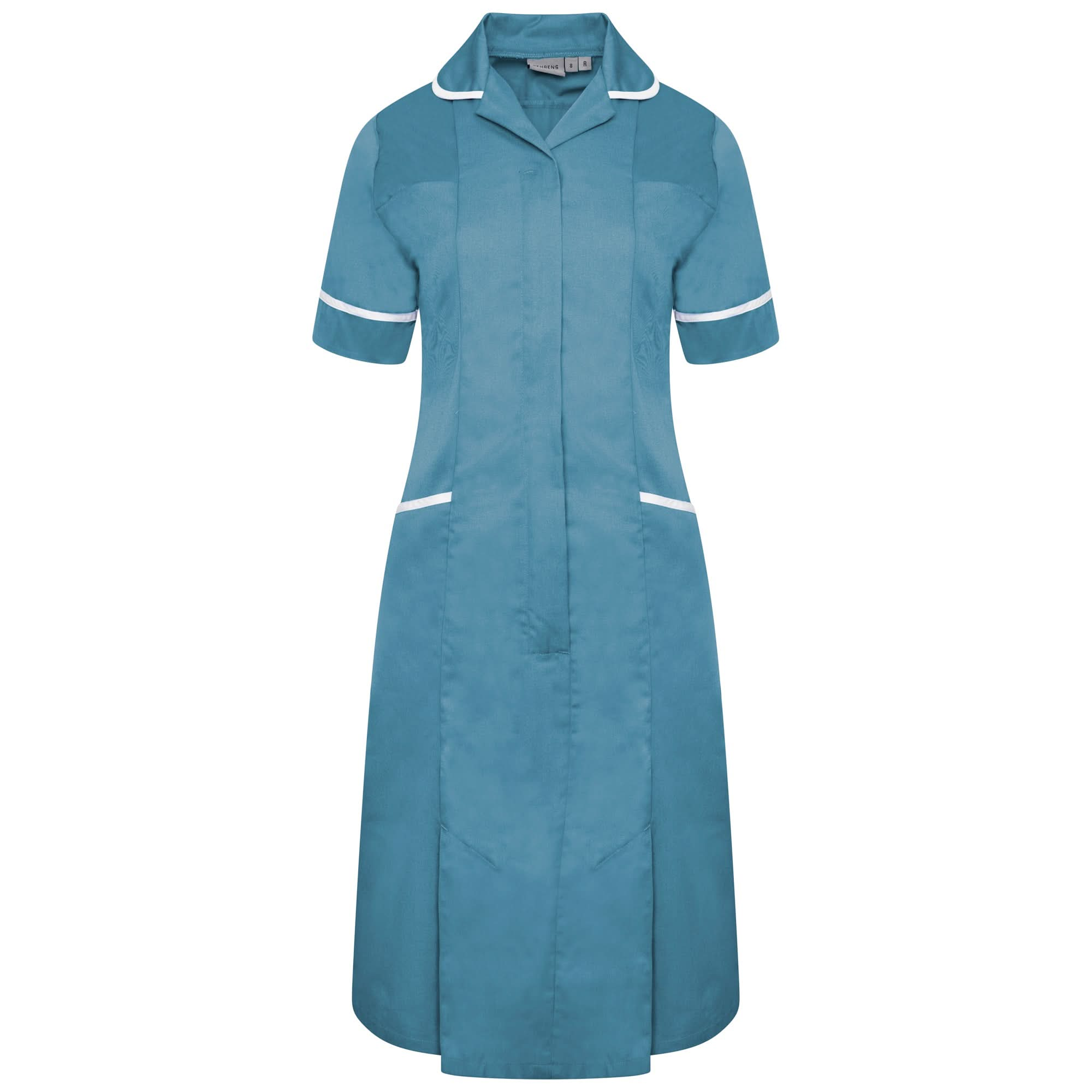 NCLD - Teal Nurse Dress (White Trim) Healthcare Dress Behrens Teal 6 Short