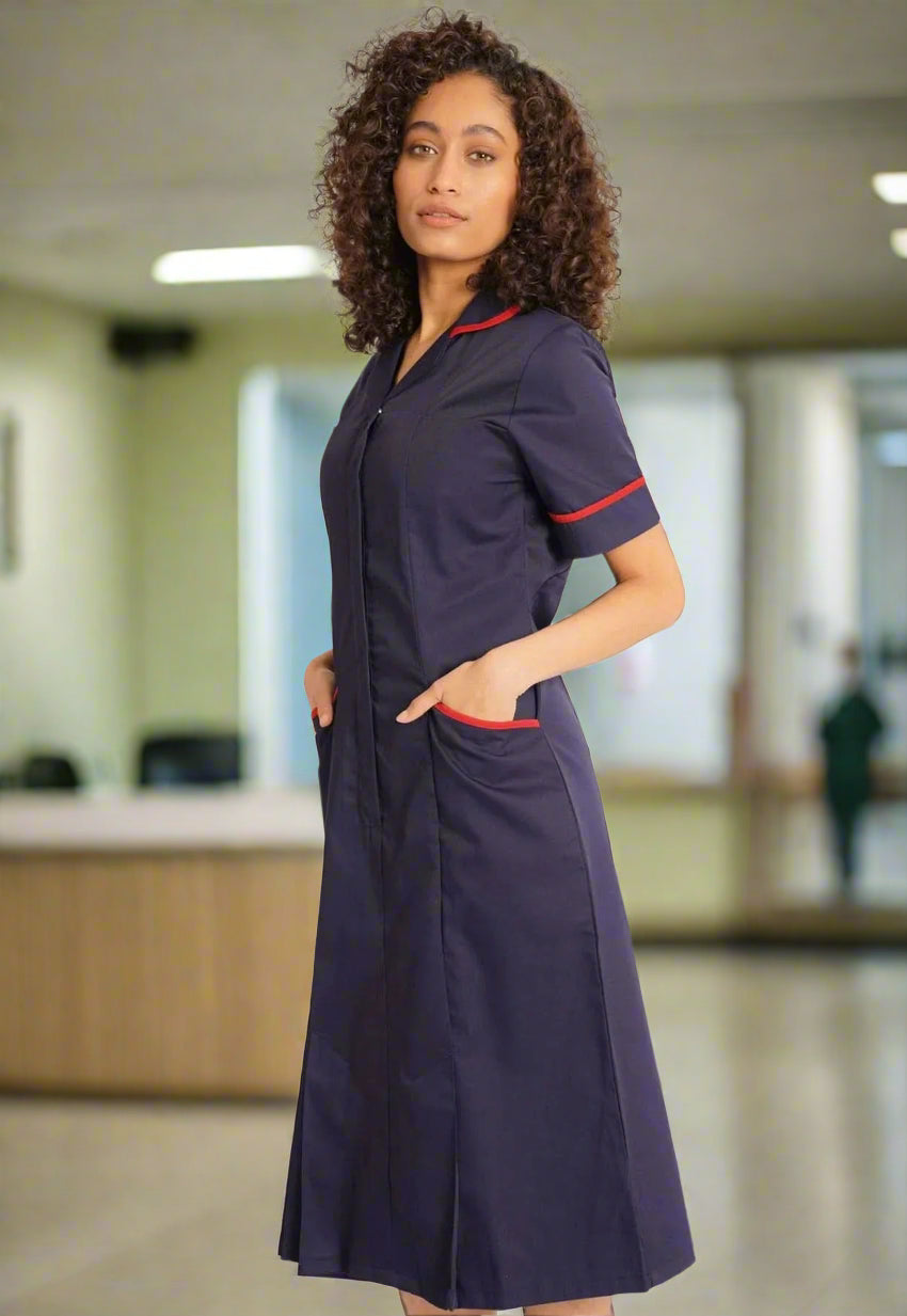 NCLD - Navy Healthcare Dress (Red Trim) Healthcare Dress Behrens