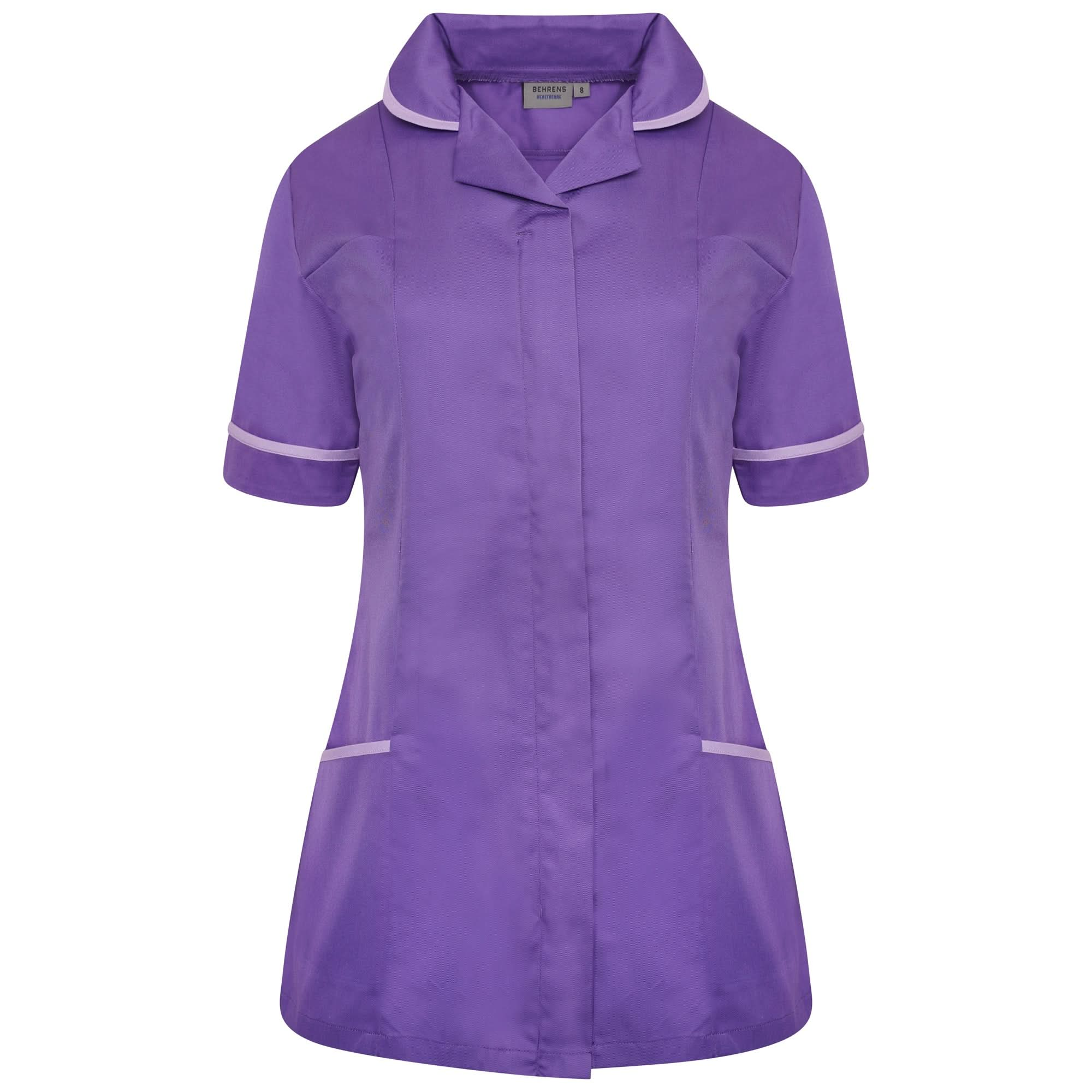 NCLT - Ladies Round Collar Tunic - Purple / Lilac Trim Behrens