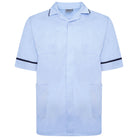 NCMT - Mens Sky Blue / Navy Behrens Healthcare Tunic Mens Healthcare Tunic Behrens 32"