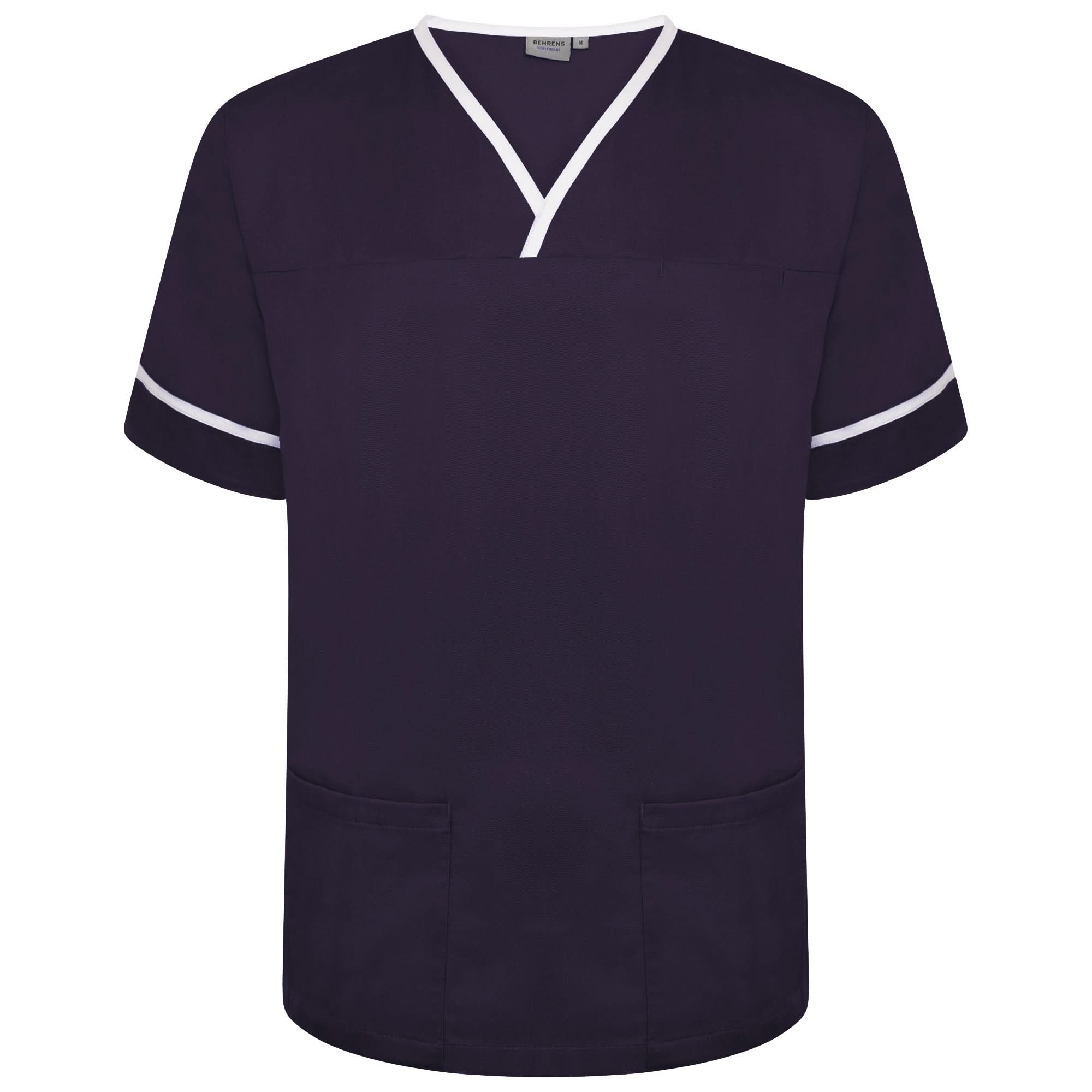 NSTT - Unisex Contrast Trim Smart Scrub Tunic (Blues) - The Staff Uniform Company