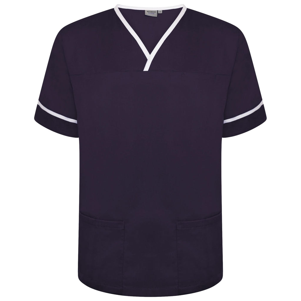 NSTT - Unisex Contrast Trim Smart Scrub Tunic (Blues) - The Staff Uniform Company