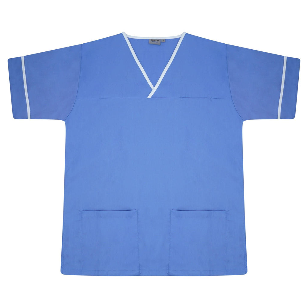 NSTT - Unisex Contrast Trim Smart Scrub Tunic (Blues) - The Staff Uniform Company