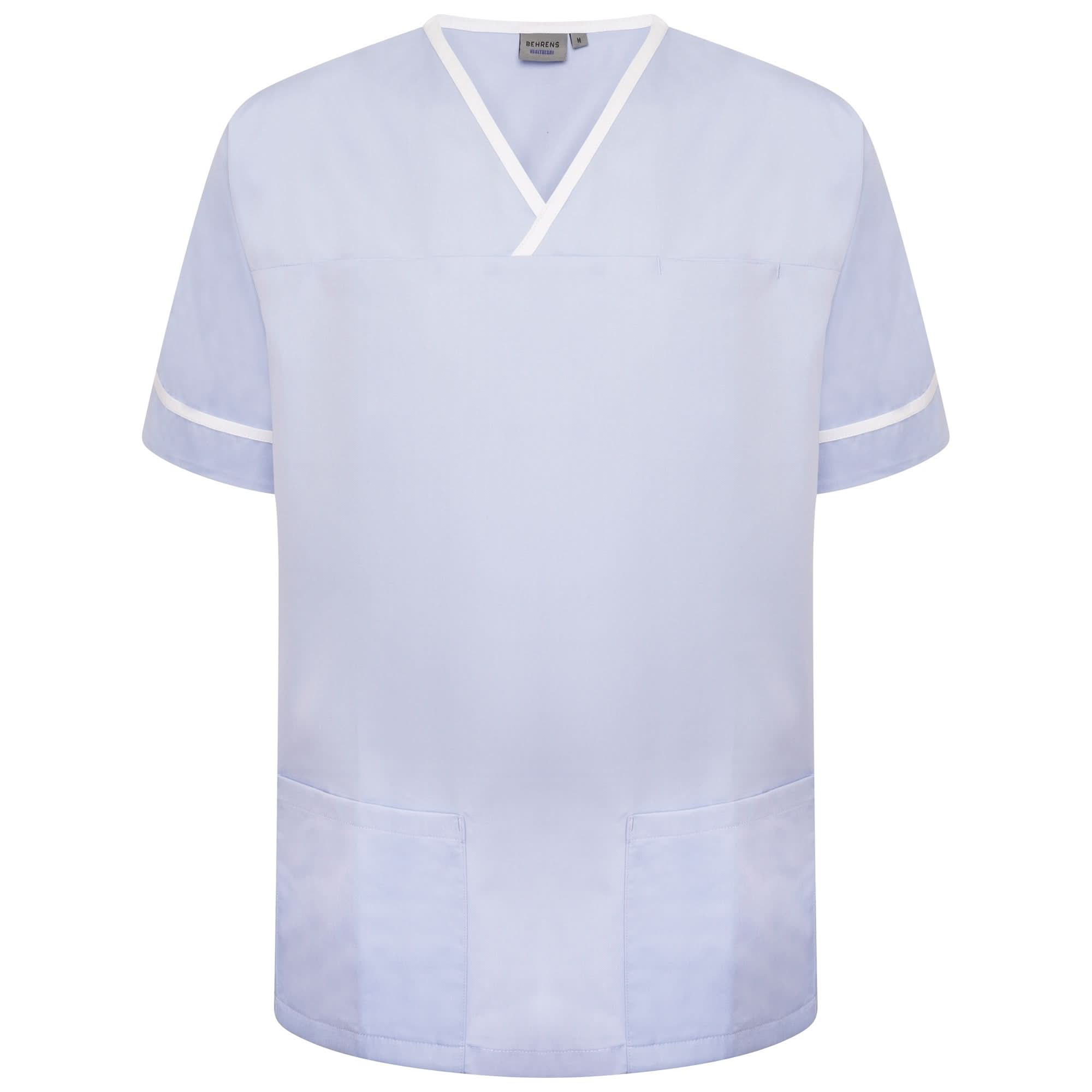 NSTT - Unisex Contrast Trim Smart Scrub Tunic (Blues) - The Staff Uniform Company