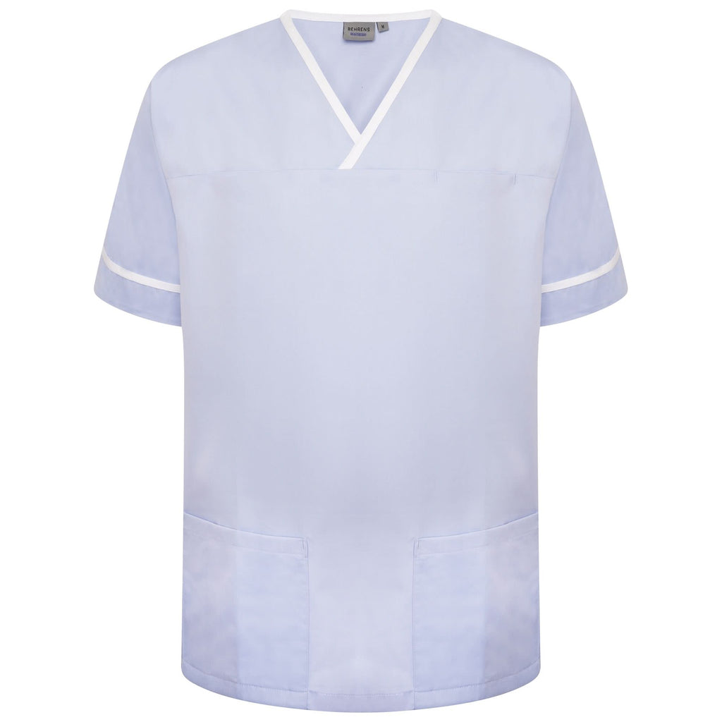 NSTT - Unisex Contrast Trim Smart Scrub Tunic (Blues) - The Staff Uniform Company