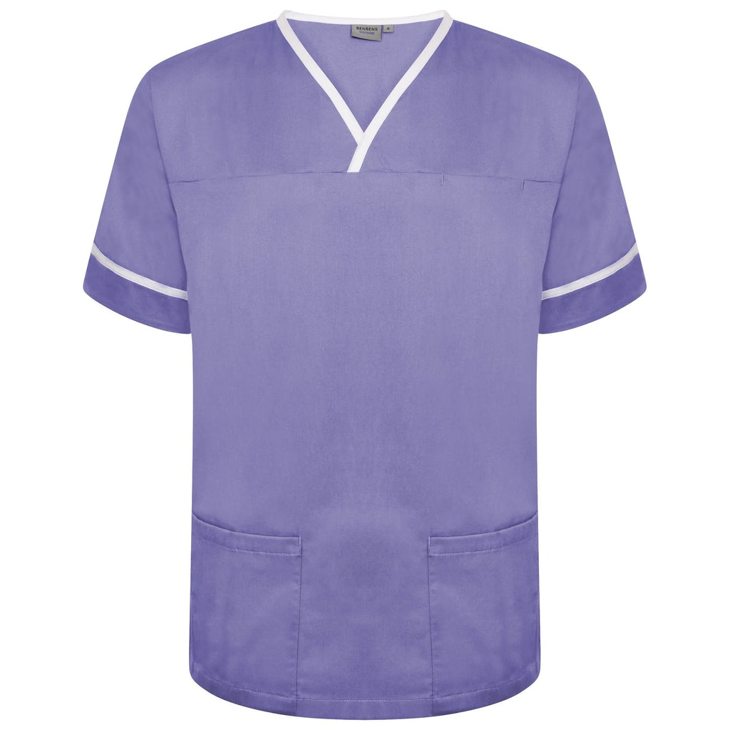 NSTT - Unisex Contrast Trim Smart Scrub Tunic (Colours) - The Staff Uniform Company