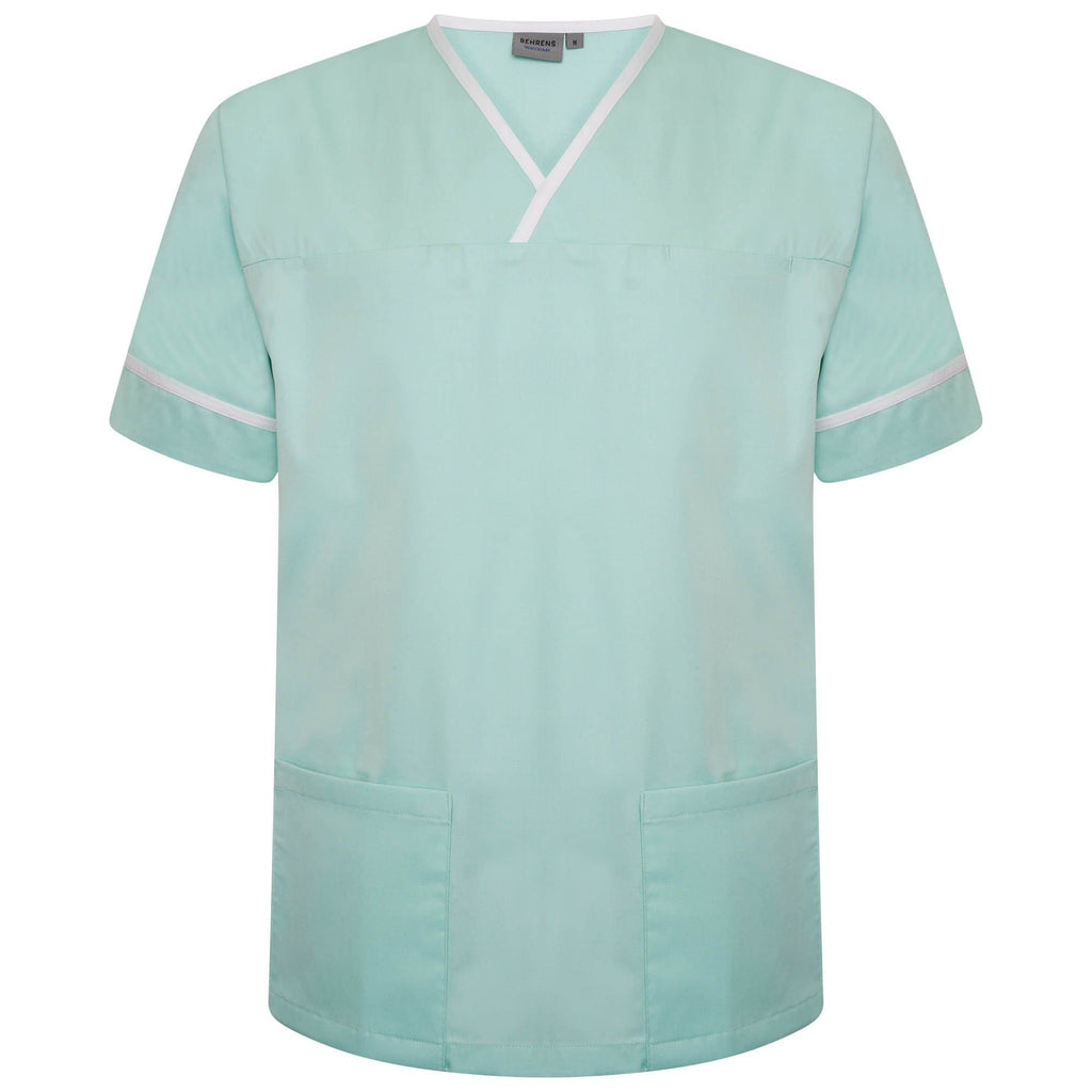 NSTT - Unisex Contrast Trim Smart Scrub Tunic (Greens) - The Staff Uniform Company