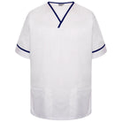 NSTT - Unisex Contrast Trim Smart Scrub Tunic (Whites) - The Staff Uniform Company