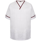 NSTT - Unisex Contrast Trim Smart Scrub Tunic (Whites) - The Staff Uniform Company